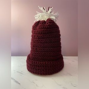 Handmade maroon winter hat